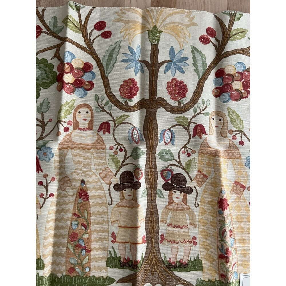 Winhall Fabric Samples 8 Pieces 17" X 17" Linen Blend Life on the Hill Pattern - Picture 13 of 16